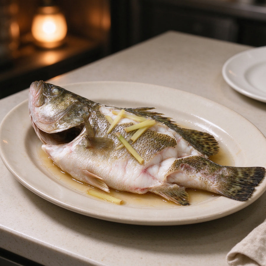 Steamed Grouper with Ginger Soy