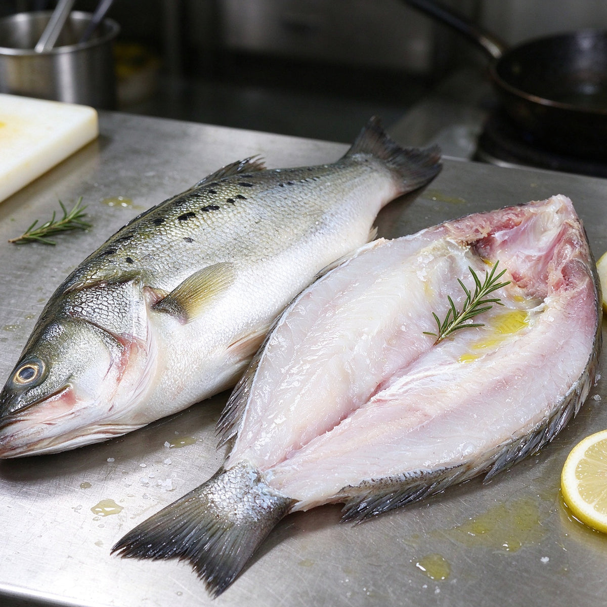 Fresh Whole Sea Bass Catch