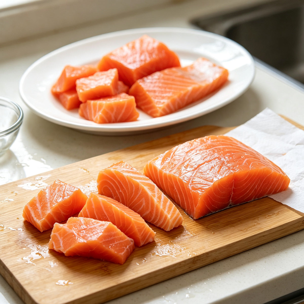 Premium Fresh Salmon Sashimi Cubes
