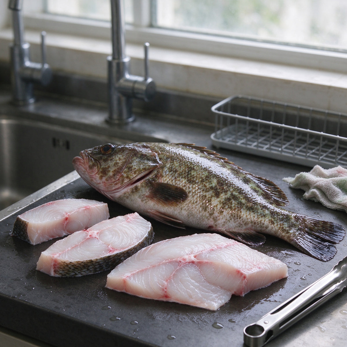 Steamed Grouper with Ginger Soy